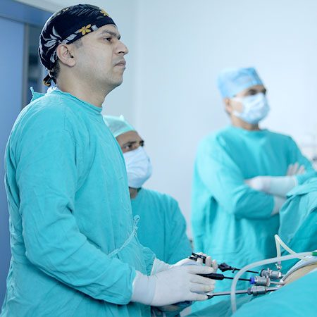 Dr. Sarat Chandra in OT with team